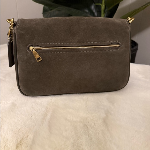 Coach Tabby Shoulder Bag Olive Green Suede - Picture 2 of 6